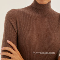 Pull à col roulé en tricot personnalisé pour femmes